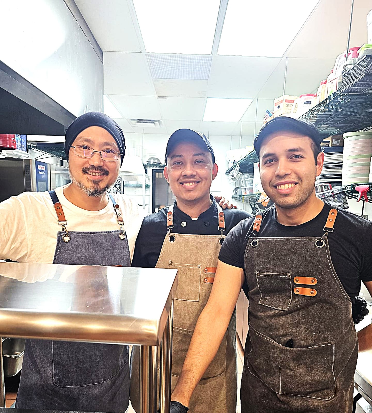 Chef Hak Sung Kim with the Brunch at Peony kitchen team